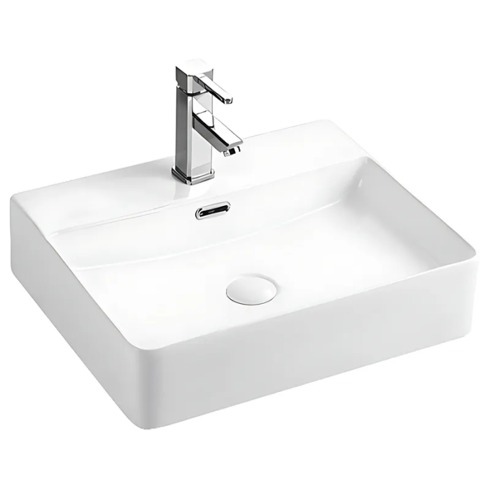 Раковина підвісна-накладна Mixxus Premium QUADRO-0203 500x420x130mm (отвір під змішувач, перелив) (MP6718)