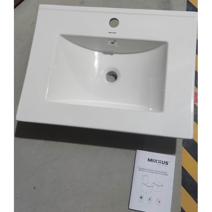 Раковина меблева Mixxus Premium CUBIC-1501 610х460х170mm з отвором під змішувач та переливом (MP6495)