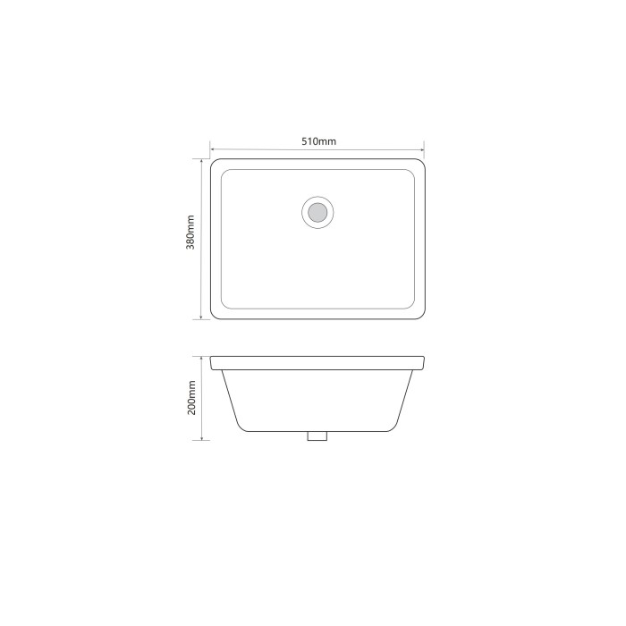 Раковина врізна під стільницю MIXXUS PREMIUM STYLE-1701 510х380х200mm з переливом (MP6567)