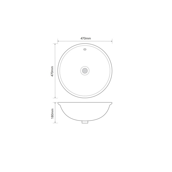 Раковина врізна на стільницю MIXXUS PREMIUM TOPPER-1601 470х470х180mm з переливом (MP6571)
