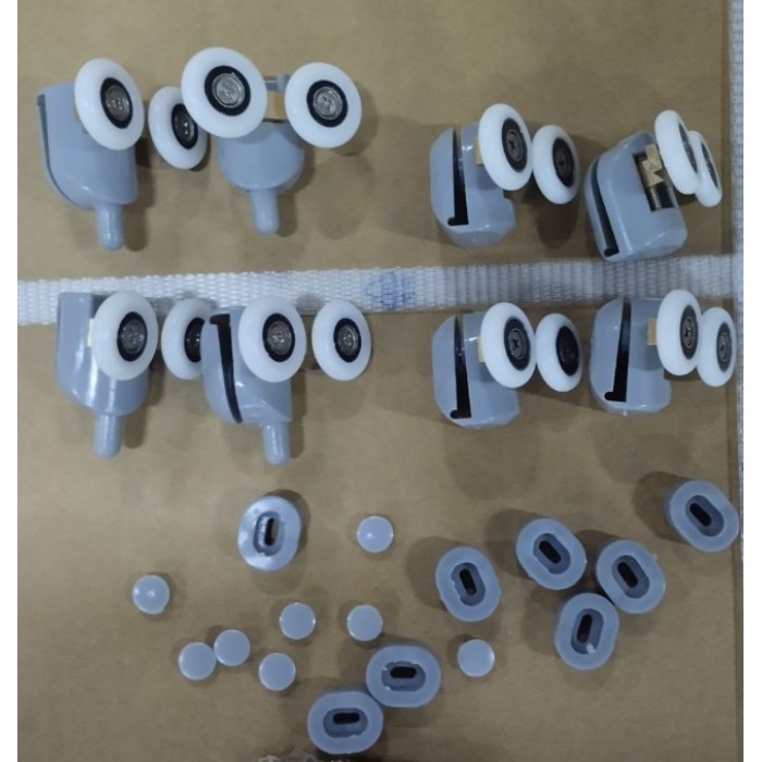 Комплект роликів для кабіни Mixxus Rollers SCP03-4x4 Graphite подвійний 4 вер.+4 ниж.(сірий) (MI8163)