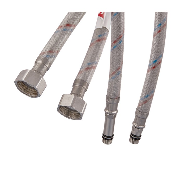 Гнучкі шланги для змішувача гайка 1/2'' - Штуцер M10 (50 см) 2 шт (силик. оболонка) Zerix (ZX3029)