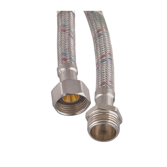 Гнучкий шланг для підключення води гайка 1/2'' - Штуцер 1/2'' (50 см) (силик. оболонка) Zerix (ZX3019)