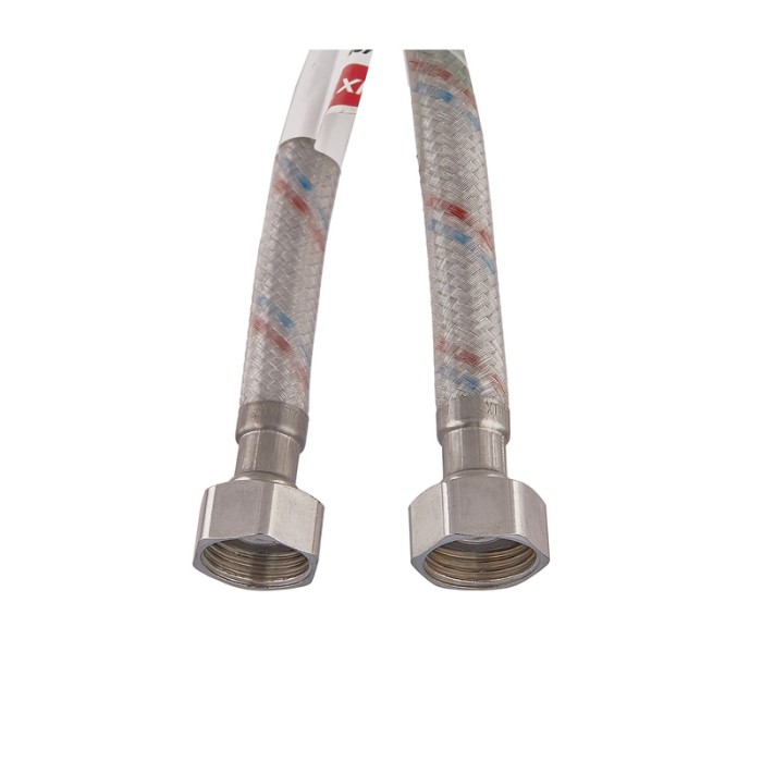 Гнучкий шланг для підключення води гайка 1/2'' - гайка 1/2'' (80 см) (силик. оболонка) Zerix (ZX3011)