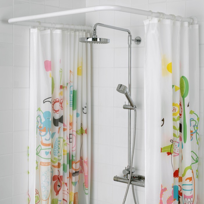 Штанга для шторки П-подібна універсальна Mixxus CRA-U-90x90x90 90x90x90cm, 90x180cm, 270cm (алюміній) (БЛІСТЕР) (AC3593)