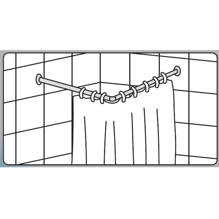 Штанга для шторки кутова Mixxus CRA-A-90x90 90x90cm (алюміній) (БЛІСТЕР) (AC3591)