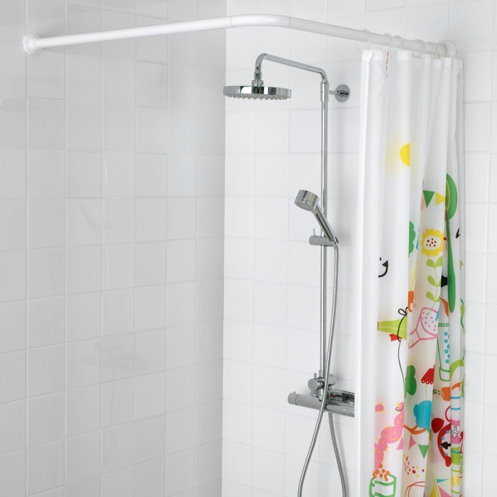Штанга для шторки кутова Mixxus CRA-A-90x90 90x90cm (алюміній) (БЛІСТЕР) (AC3591)