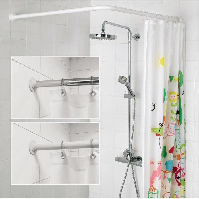 Штанга для шторки кутова Mixxus CRA-A-90x90 90x90cm (алюміній) (БЛІСТЕР) (AC3591)