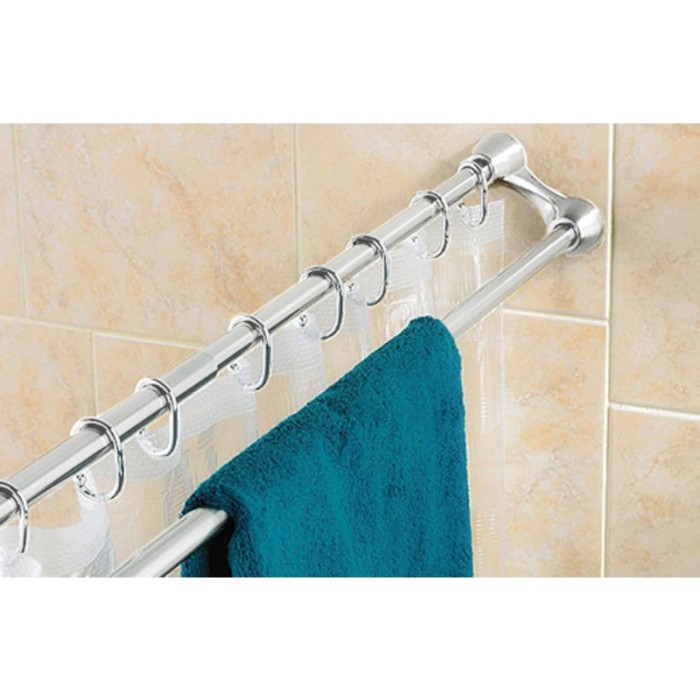 Штанга для шторки телескопічна з тримачем для рушників Mixxus CRA-D-125x225 125cm-225cm (алюміній) (БЛІСТЕР) (AC3589)
