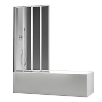 Шторки скляні на ванну складні Koer SR BS07-80x140-TR-01 прозоре скло Easy Clean 4мм, хром (KR5948)