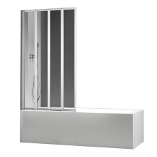 Шторки скляні на ванну складні Koer SR BS07-80x140-TR-01 прозоре скло Easy Clean 4мм, хром (KR5948)