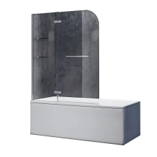 Шторки скляні на ванну Koer SR BS05-90x140-TR-01 прозоре скло Easy Clean 6мм, хром (KR5372)