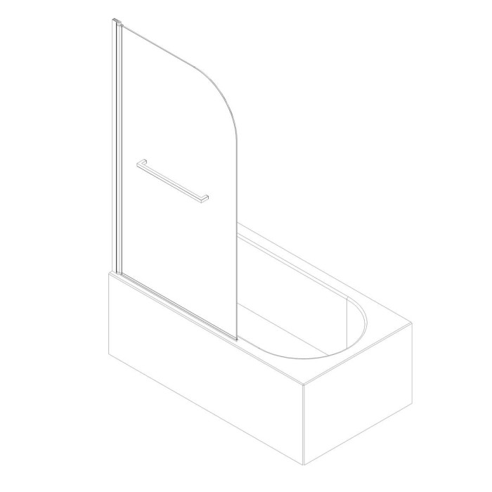 Шторки скляні на ванну Koer SR BS02-80x140-TR-01 прозоре скло 6мм, хром (KR5401)