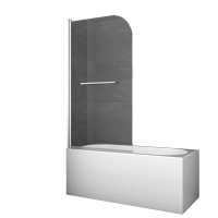 Шторки скляні на ванну Koer SR BS02-80x140-TR-01 прозоре скло 6мм, хром (KR5401)