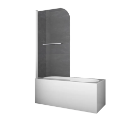 Шторки скляні на ванну Koer SR BS02-80x140-TR-01 прозоре скло 6мм, хром (KR5401)