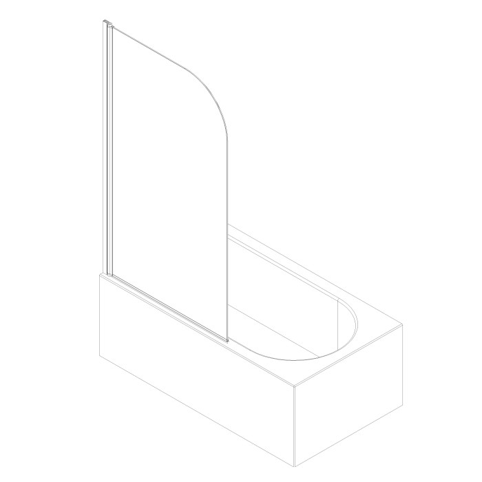 Шторки скляні на ванну Koer SR BS01-80x140-TR-01 прозоре скло 6мм, хром (KR5400)