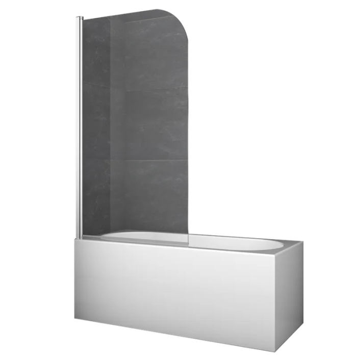 Шторки скляні на ванну Koer SR BS01-80x140-TR-01 прозоре скло 6мм, хром (KR5400)