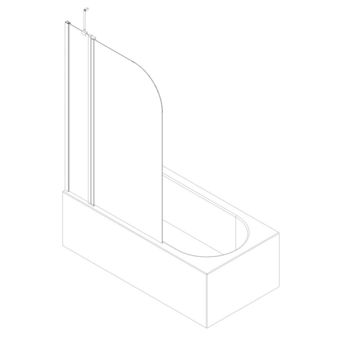 Шторки скляні на ванну Koer SR BS03-95x140-TR-01 прозоре скло 6мм, хром (KR5402)