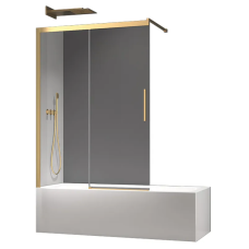 Шторки скляні на ванну розсувні Koer SR BS06-120x150-TR-12 прозоре скло Easy Clean 6мм, матове золото (KR5946)
