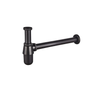 Сифон для раковини Mixxus SIPHON-01 BLACK без випуску (під донний клапан) без ревізії (Колір чорний) 1 1/4'' (MI6143)