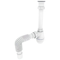 Сифон для раковини Zerix SU-03-А з ревізією (Колір білий) 1 1/4'' (ZX5083)