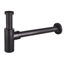 Сифон для раковини Champion SIPHON-02 BLACK без випуску (під донний клапан) без ревізії (Колір чорний) 1 1/4'' (CH0369)