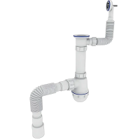 Сифон для кухні Zerix SK-04-В 1 1/2"x40 з різьбовим випуском та круглим переливом (ZX5085)