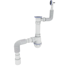 Сифон для кухні Zerix SK-04-В 1 1/2"x40 з різьбовим випуском та круглим переливом (ZX5085)