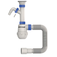 Сифон для кухні Mixxus SK-01-B 1 1/2"x40 з литим випуском та відводом для пральної машини (MI8191)