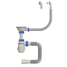 Сифон для кухні Mixxus SK-07-A 3 1/2"x40 з нерж.сіткою, гнучким круг. переливом (MI8198)