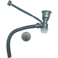 Сифон для кухонної мийки ZERIX SK-05-A 3 1/2"x40 DECOR SS COLOR (колір нержавійка) (ZX6200)