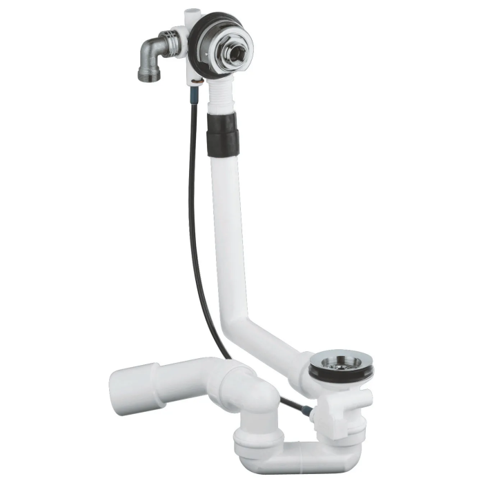 Сифон для ванни без комплекту верхньої монтажної частини GROHE Talentofill (28991000) напівавтоматичний з переливом, без ревізії (Колір хром) 1 1/2'' (28991000)