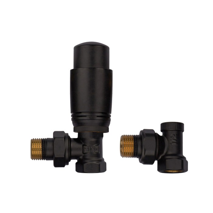 Комплект для підключення радіатора Koer SET-24.Black - 1/2'' кутовий з термоголовкою (KR5283)