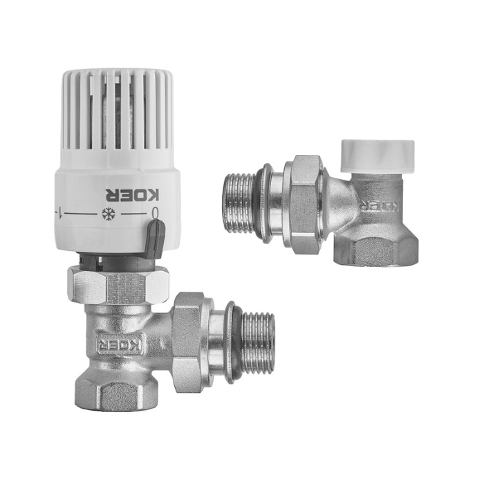 Комплект для підключення радіатора Koer SET-29 - 1/2'' (кутовий) з термоголовкою (KR5716)