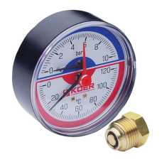 Термо-манометр аксіальний (KOER KM.802A) (0-10 bar), D 80мм, 1/4''-1/2'' (KR0224)
