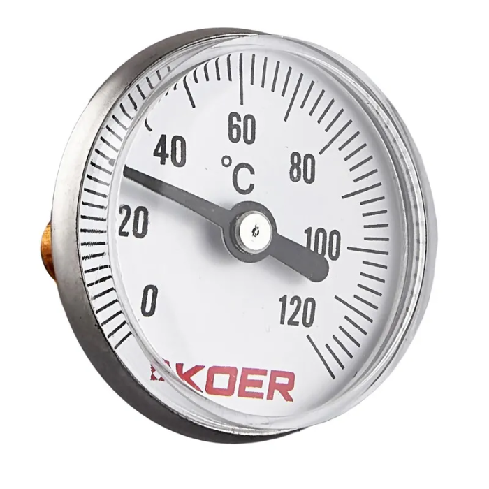 Термометр біметалевий Koer KT.673A (D=40мм 120 град.) (KR4923)