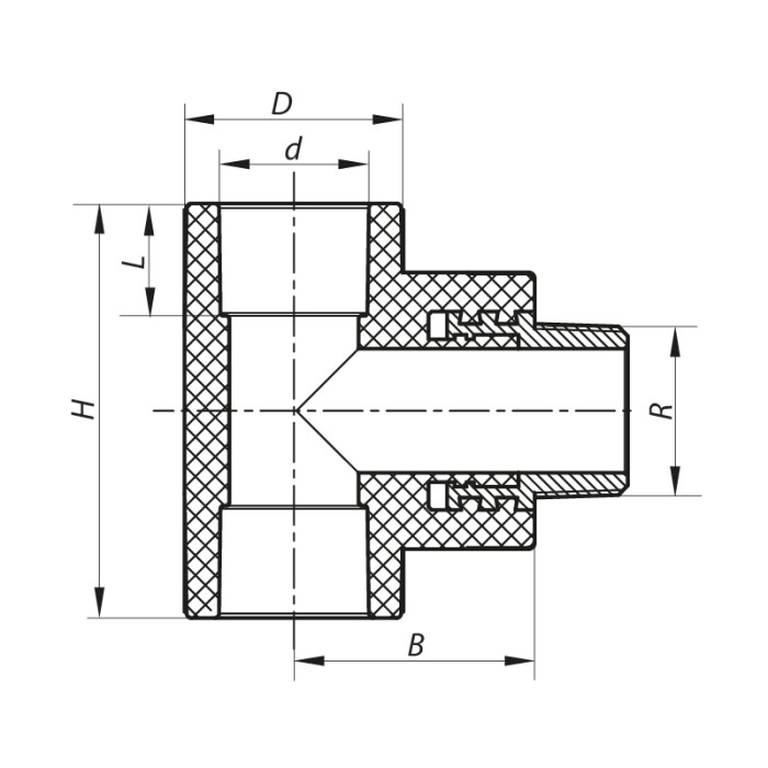 Трійник ЗР 20x1/2M PPR Koer K0108.PRO (KP0129)