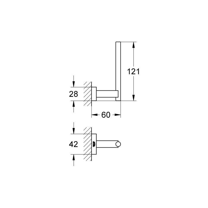 Тримач для запасного рулону туалетного паперу Grohe Essentials Cube New (40623001)