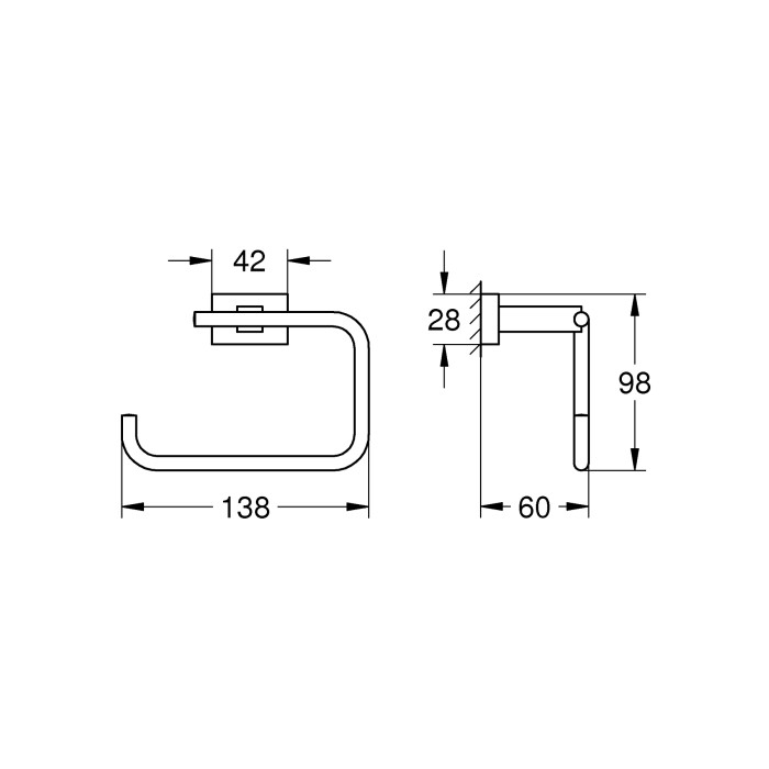 Тримач для туалетного паперу Grohe Essentials Cube New (40507001)