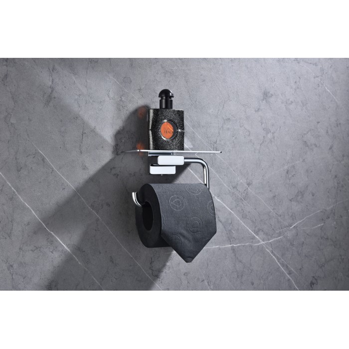 Тримач для туалетного паперу з полицею Koer AS-0112-01 колір хром глянець (KR6177)