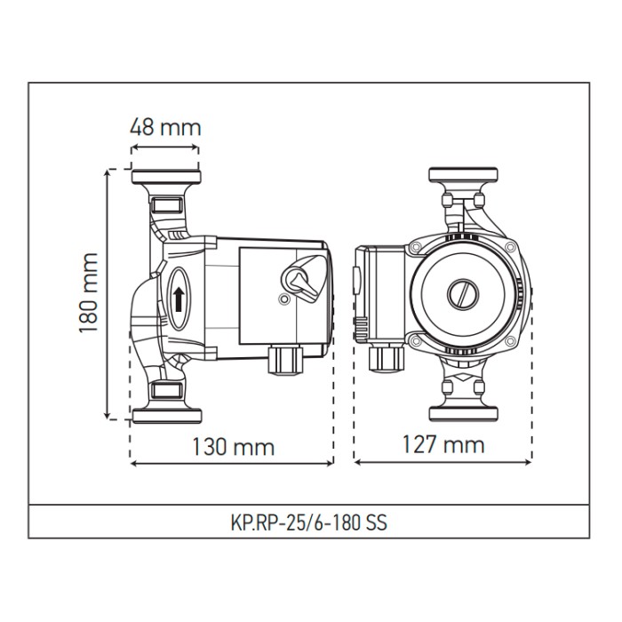 Рециркуляційний насос Koer KP.RP-25/6-180 SS (з гайками) (KP2795)