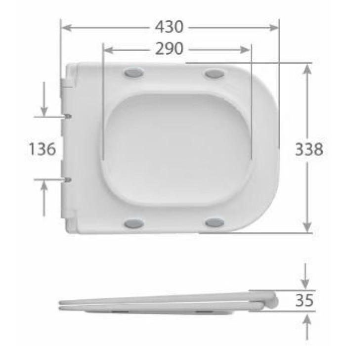Унітаз-компакт Mixxus WAVE-0404-R 630х350х805mm, система змиву RIMLESS (MI6692)