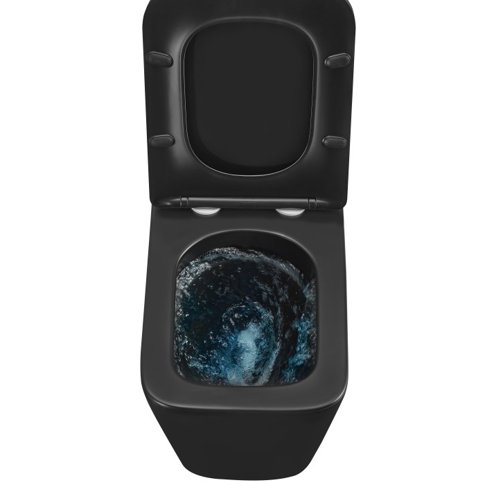 Унітаз підвісний Mixxus Premium QUADRO-0301-T3 BLACK 490х340х360mm, система змиву TORNADO 3.0 (MP6587)