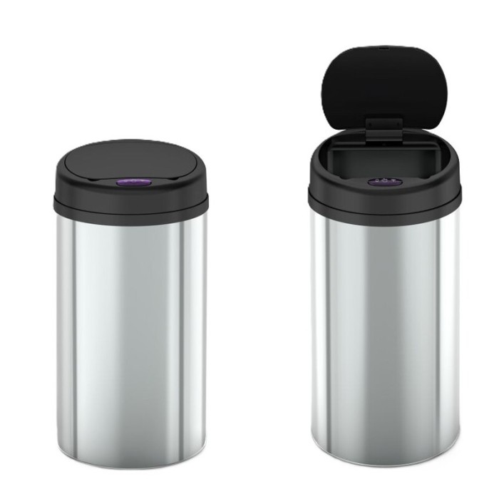 Відро для сміття сенсорне кругле Mixxus Premium Ellipse-TC0109 Chrome-Black 9л (хром-чорне) (MI7083)