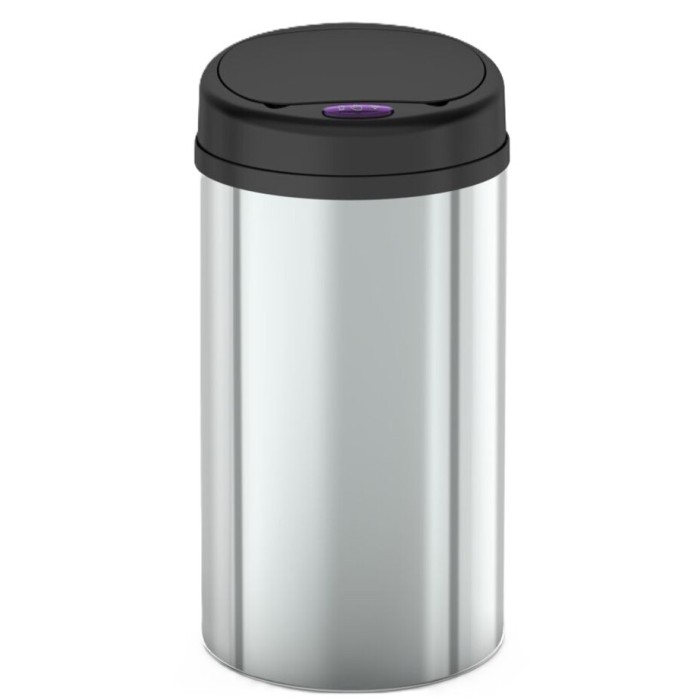 Відро для сміття сенсорне кругле Mixxus Premium Ellipse-TC0109 Chrome-Black 9л (хром-чорне) (MI7083)