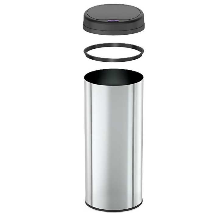 Відро для сміття сенсорне кругле Mixxus Premium Ellipse-TC0109 Chrome-Black 9л (хром-чорне) (MI7083)