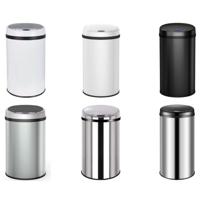 Відро для сміття сенсорне кругле Mixxus Premium Ellipse-TC0109 Chrome-Black 9л (хром-чорне) (MI7083)