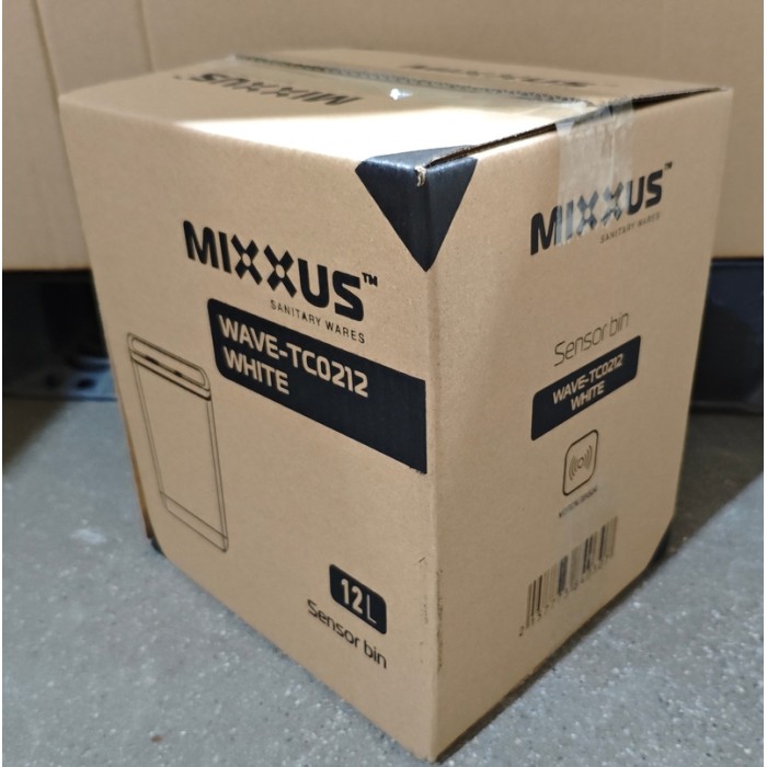 Відро для сміття сенсорне прямокутне Mixxus Wave-TC0212 White 12 л (колір білий) (MI8403)
