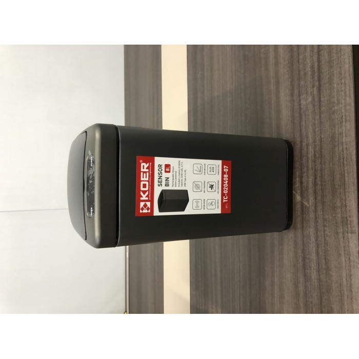 Відро для сміття сенсорне прямокутне Koer TC-020408-07 8 л колір графіт (KR5590)