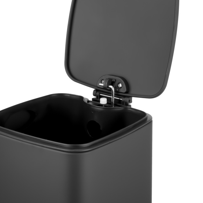 Відро для сміття з плавним закриттям квадратне Zerix Kubix-TC0108 Black 8 л колір чорний (ZX5892)